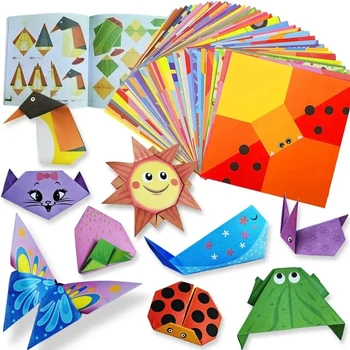 Origami-Set 30 Blatt Origami-Papier Bastelanleitung DIY Kunsthandwerk-Projekte Zubehör für Anfänger Kinder