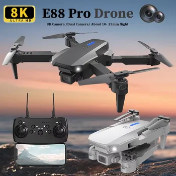 2025 E88 Professionelle HD 4K RC-Drohne mit Weitwinkelkamera, faltbarer Helikopter-Quadcopter, Flugzeug