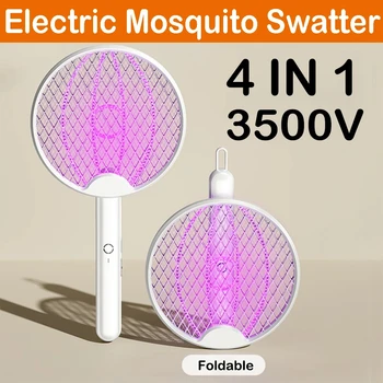 Verbesserte 4 in 1 elektrische Mücken vernichter faltbare Handheld Bug Zapper USB wiederauf ladbare Fliegen
