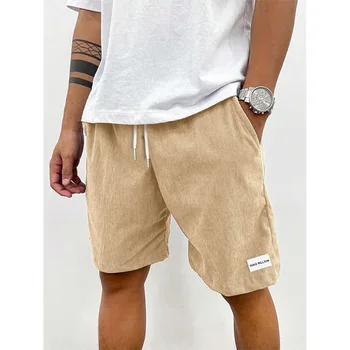 Sommer Männer Cord Jogginghose Casual Shorts männer Strand Shorts Basketball Kurze Hosen Einfarbig Label