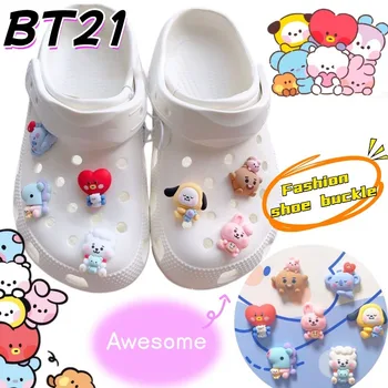 BT21 Cooky Hole DIY Kreatives Zubehör Cartoon Niedliche Shooky Mang Chimmy Schuhschnalle 3D