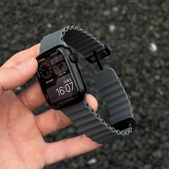 Ocean Strap für Apple Watch 10 9 8 7 Ultra Band 46mm 45mm 49mm 44mm 41/42mm Silikon Magnetisches Sport-Armband