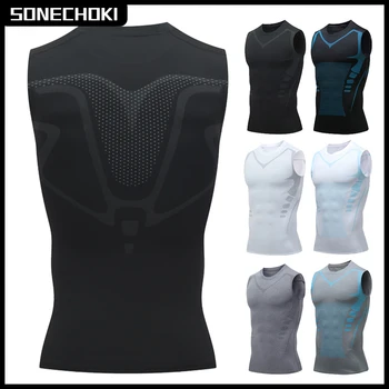 Kompression Tank Top Männer Gym Shirt Ärmel Quick Dry Druck Sportswear Männlichen Fitness Bodybuilding Weste