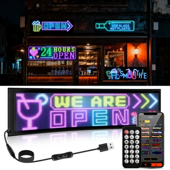 Doppelreihiges RGB LED-Matrix-Pixel-Panel-Display, Smart Programmierbares DIY Auto-Teufelsaugen-Schild