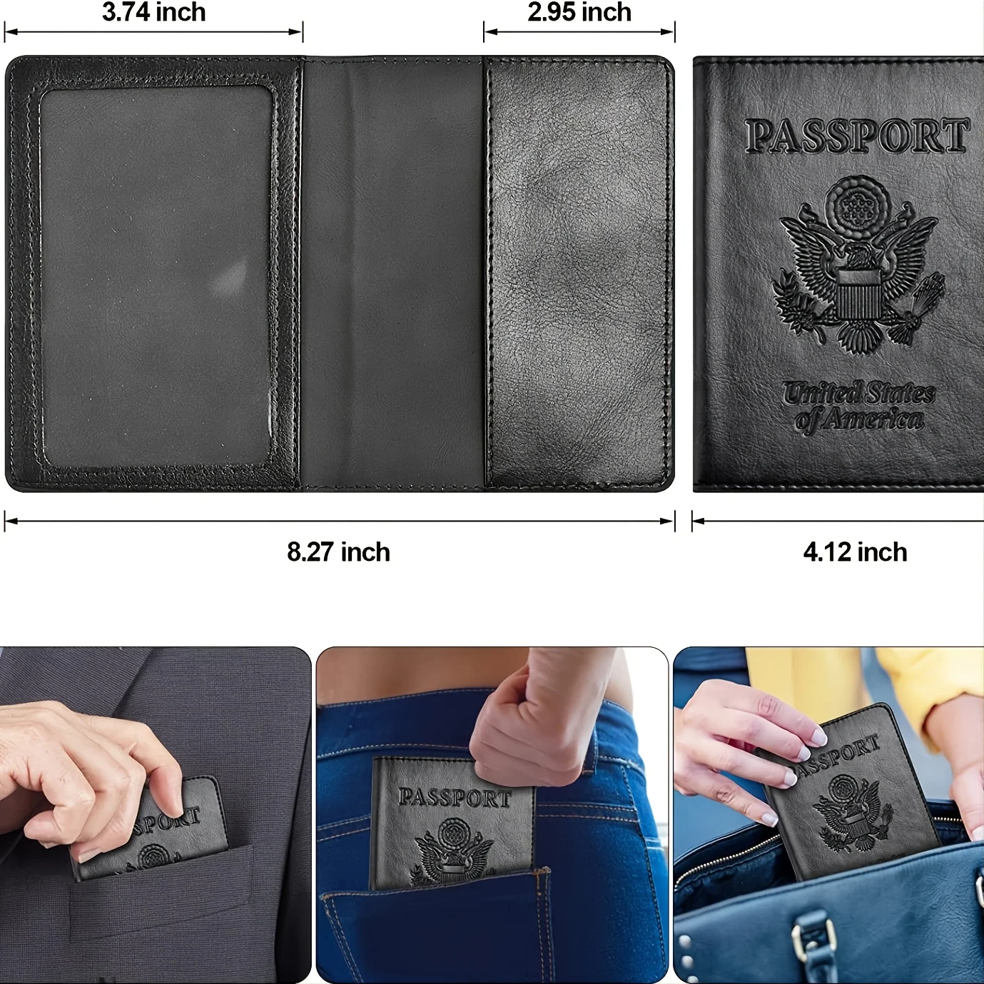 Pass halter Abdeckung Brieftasche Reise Essentials RFID – Bild 2
