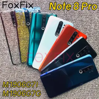 Glas Zurück Abdeckung Für Xiaomi Redmi Hinweis 8 Pro Batterie Tür Hinten Gehäuse Panel Mit Kamera Objektiv