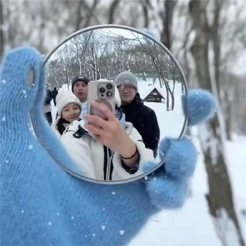 Tragbarer Selfie-Spiegel für Reisen, INS Runder Konvexspiegel für Fotografie-Requisiten, Vlogging
