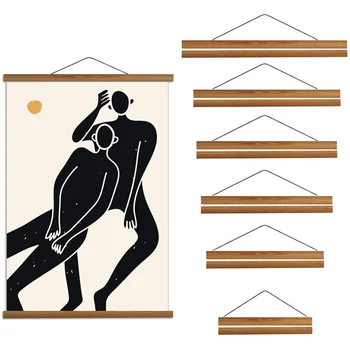 21-100 cm Teak Kiefernholz Magnetischer Malrahmen Holz Fotorahmen Malerei Leinwand Posterrahmen Leinwandrahmen