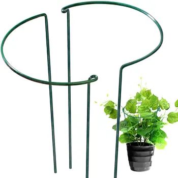 Pflanzenstützpfähle, halbrunder Metall-Gartenpflanzenpfahl, Pfingstrosenkäfige und Stützen für den (6 Stück)