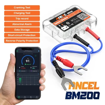 ANCEL BM200 12V Batterie Monitor Drahtlose Bluetooth Auto Batterie Gesundheit APP Überwachung Batterie Tester