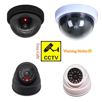 Kreative schwarze Kunststoffkuppel CCTV Dummy Kamera blinkende LED gefälschte Kamera Strom über AA-Batterie