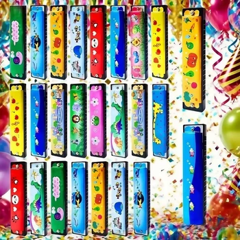 Metall und Holz 16-Loch-Mundharmonika für Kinder, Geburtstag, Babyparty, Schule, Kindergarten, Karneval