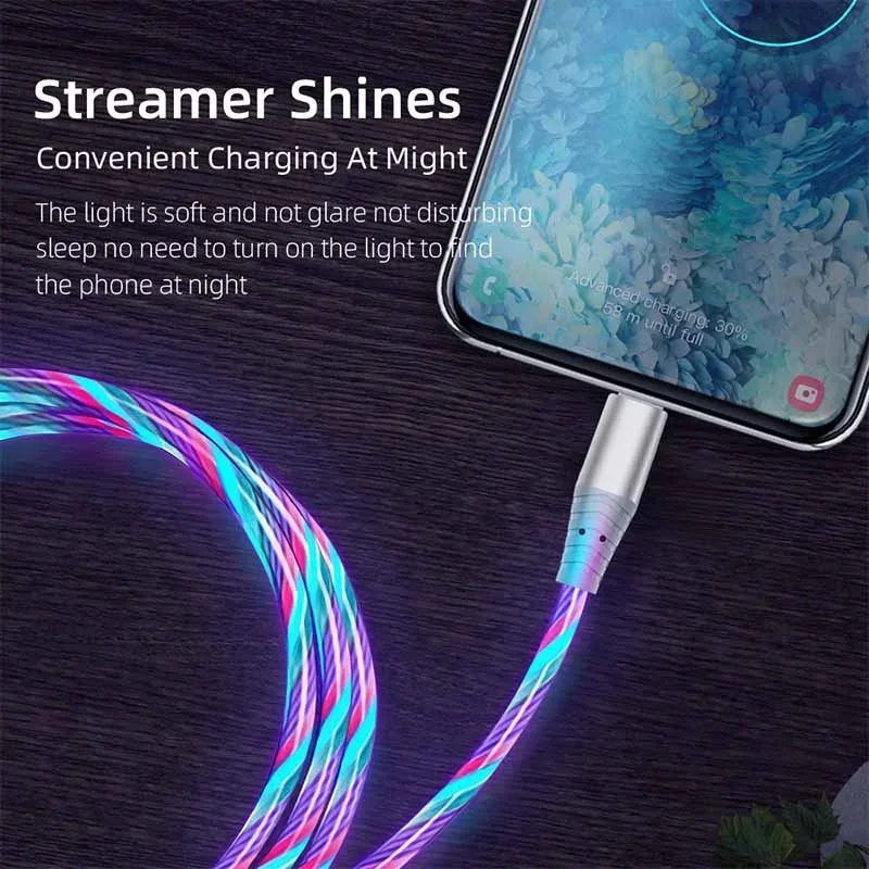 Leuchtendes LED USB-C Ladekabel 5 A, Schnellladen und Daten – Bild 5