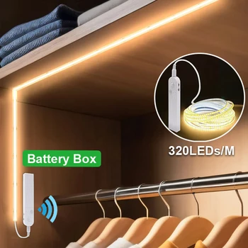 COB-LED-Streifenlicht, 5 V, 320 LEDs/m, PIR-Bewegungsmelder, flexibles selbstklebendes Klebeband
