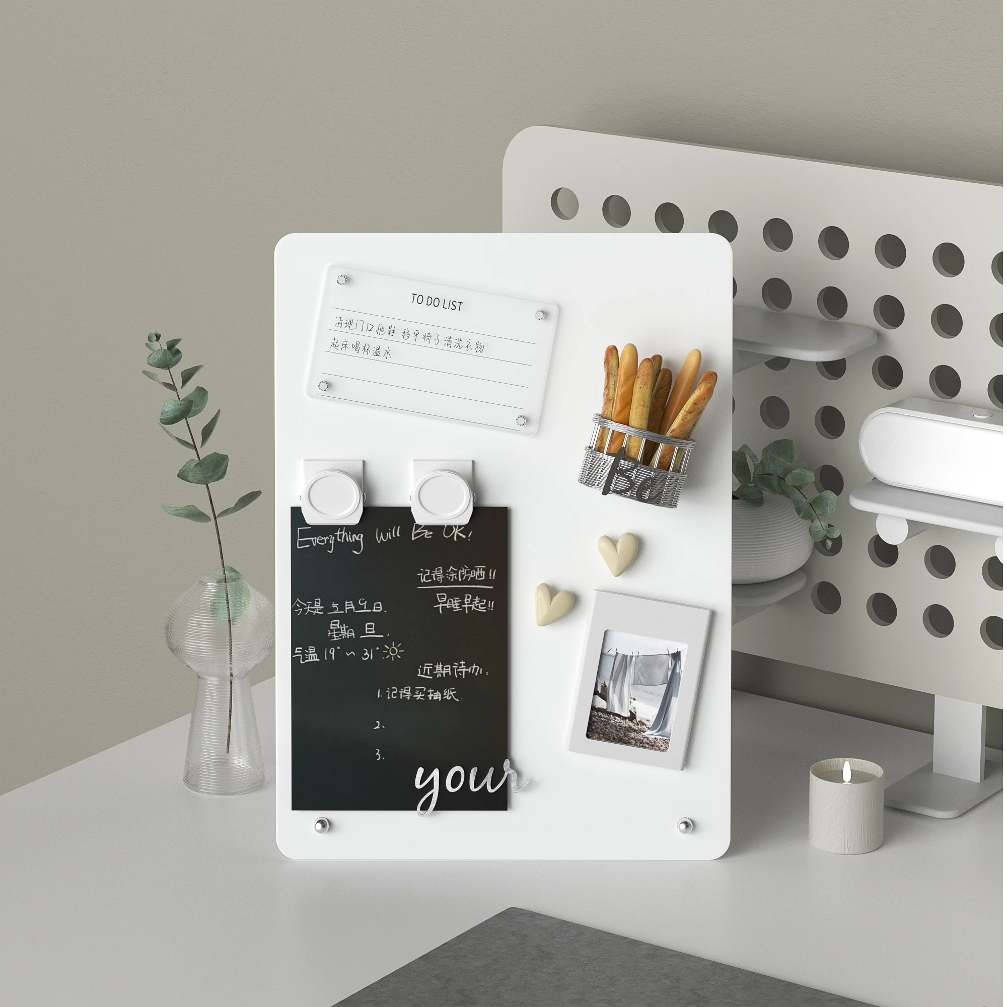 Magnetische Pinnwand mit Ständer, Magnettafel für Tischplatte – Bild 2