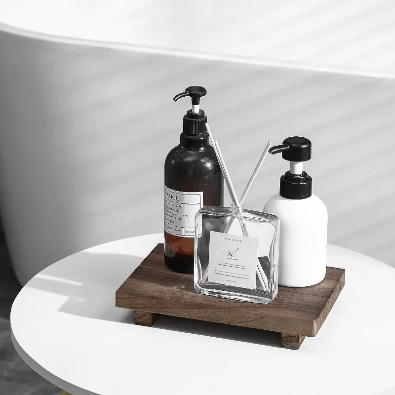 1Pc Holz Badezimmer Tablett Sockel Ständer Badezimmer Dekor – Bild 2
