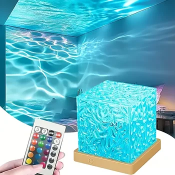 Ocean Wave Aurora Projektor Licht USB Fernbedienung RGB Wasser Welligkeit 16 Farben Nachtlicht Home Office Bar