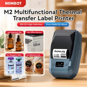 Niimbot M2 Thermotransfer-Etikettendrucker, 300 DPI, hochauflösend, kabellos, 20-50 mm Druckbreite