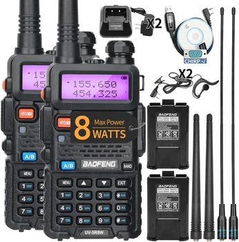 BaoFeng UV-5R 8W Tri-Power Walkie Talkie High Power Dual Band Long Range 128 CH Tragbare Handheld UV 5R Ham