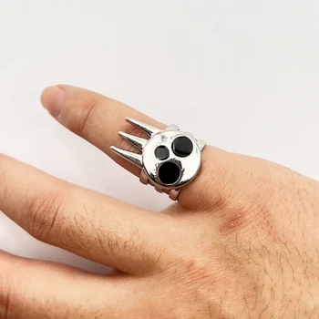 Anime Soul Eater Tod das Kind Schädel Ring Cosplay Legierung Einstellbare Finger Ringe Erwachsene Hip Hop Mode