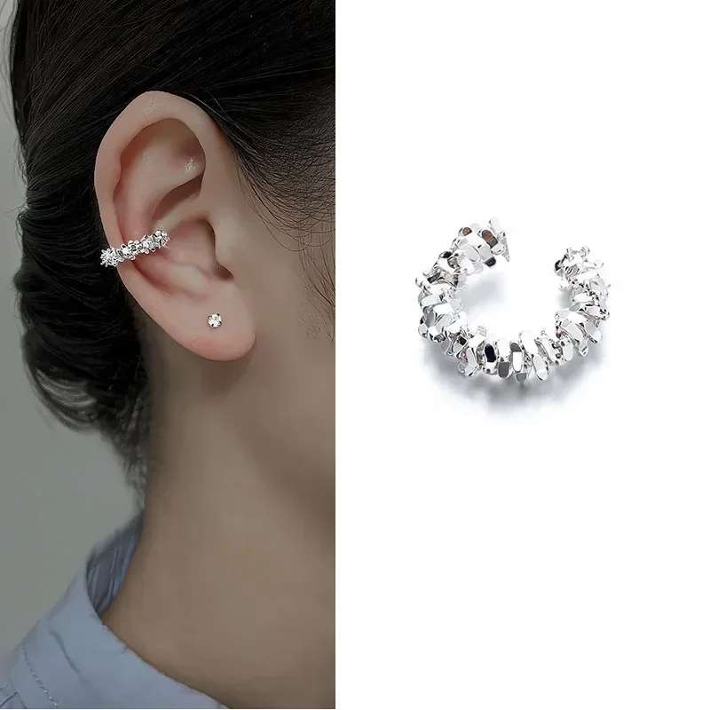 Hot 1Pcs Unregelmäßige Stern Clip Ohrringe Für Frauen Mode