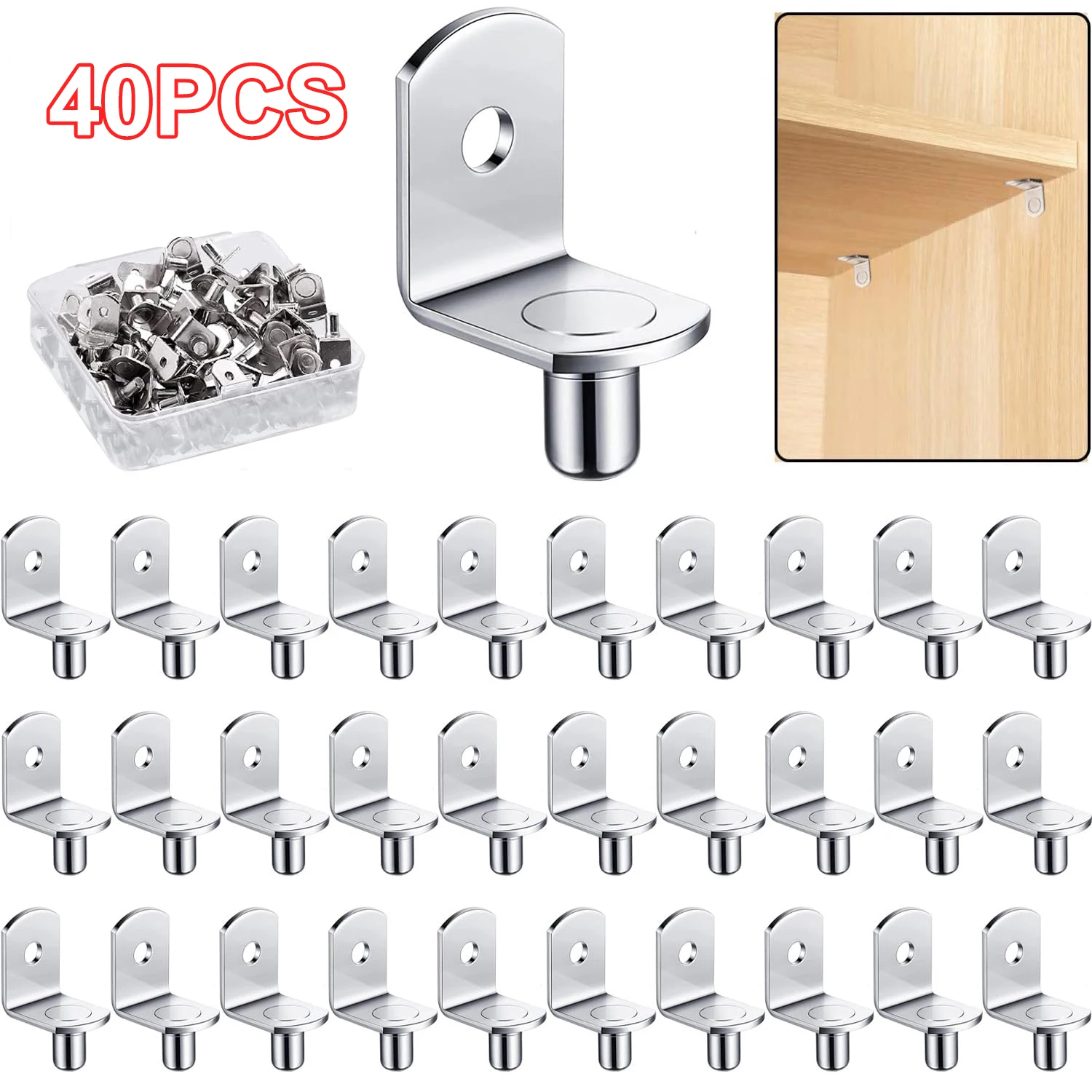 40 Stück Regalhalterungen Stützbolzen Heringe 5 mm