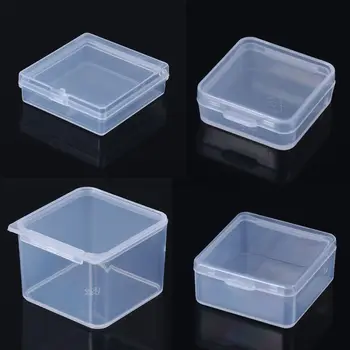 Mini-Kunststoff box rechteckige durchscheinende Verpackungs box staub dicht haltbare starke Schmuck knopf
