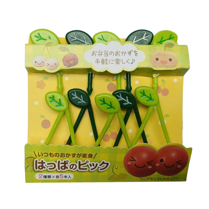 10 teile/satz Zahnstocher Blätter Obst Gabel Picks Mini – Bild 3