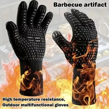 Einteilige Grillhandschuhe, hohe Temperaturbeständigkeit, Ofenhandschuhe, 500-800 Grad, feuerfeste
