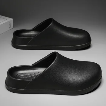 Herren-Küchenkochschuhe, wasserdicht, Garten-Clogs, geschlossene Zehen, halbe Schuhe, Gummi-Hausschuhe