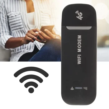 4G-WLAN-Router, Schwarz, bis zu 10 Benutzer, stabil, einfache Verbindung, USB-Plug-and-Play, 4G-LTE-Router