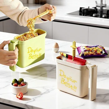 Keine-Wasch-Instantnudel-Schale mit Gabel, hitzebeständige Lunchbox, lebensmittelechte