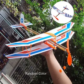 Kinder Neuheit Kunststoff Pädagogisches Spielzeug DIY Schaum Flugzeug Elastische Gummi Flugzeug Angetrieben