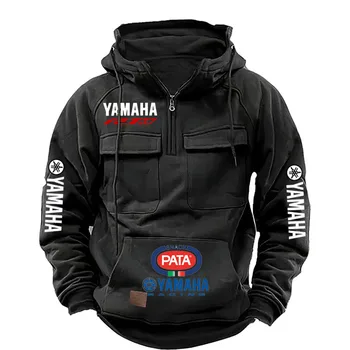 Yamaha Herren Muskelbewegungs-Arbeitskleidung Stil Frühling-Herbst Neues Modell Mode Einfarbig Mehrere Taschen