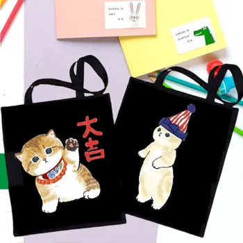 Mode Tote Tasche Handtaschen Casual Mädchen Schulter Taschen für Mädchen Shopper Tasche Kawaii Katzen Nette