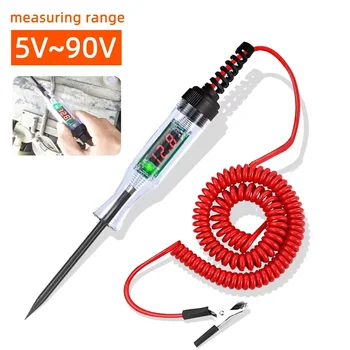 6V 12V 24V Auto-LKW-Spannungsprüfstift, 5V-90V Digitaler Spannungsprüfer mit Anzeige für Kfz