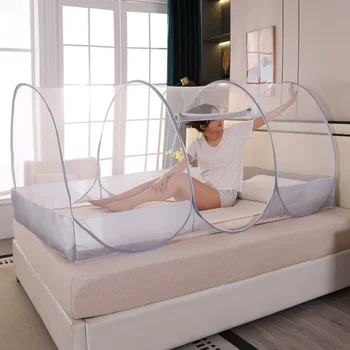 Moskitonetz für Reisen Faltbares Anti-Mücken-Insektennetz für den Kopf Tragbares Einzel-Moskitonetz für Bett