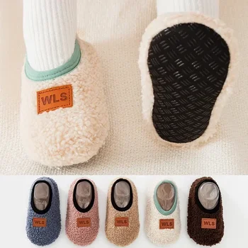Herbst Winter Warme Baby Hausschuhe Kleinkind Plüsch Boden Socke Schuhe Jungen Mädchen Weiche Anti-slip