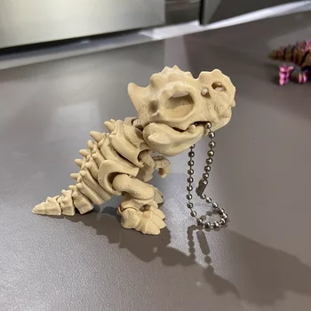 3D-gedrucktes Tyrannosaurus-Rex-Skelettmodell - drehbare Gelenke, Deko- und Zappelspielzeug