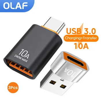 10a otg usb 3,0 zu typ c adapter usb weiblich zu typ c männlich schnell lade adadpter otg usb c für xiaomi