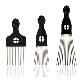 Schwarzer Metall-Kamm für Afroamerikaner, Haarkämme, Haarkamm für Friseur-Styling-Werkzeug, Salon-Friseursalon