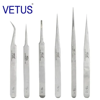 100 % VETUS TS-Serie, industrielle antistatische Pinzette aus Edelstahl, Uhrmacher-Reparaturwerkzeuge