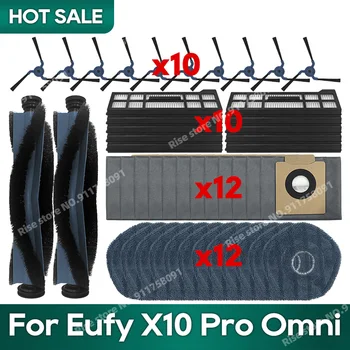 Zubehör passend für Eufy X10 Pro Omni Robot Vacuum Staubbeutel Hepa-Filter Roller Seitenbürste Mopptuch