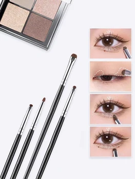 Mit 4 schwarzen Augendetails, Make-up-Pinseln, Ponyhaar, Präzisions-Lidschatten, liegender