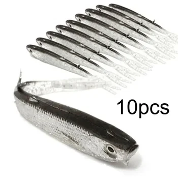 Weichen Köder Fisch Swimbait Gabel Schwanz Mit Haken & Ohne Haken Angeln Locken Künstliche Silikon Köder