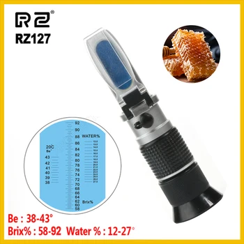 RZ Hohe Konzentration Brix Werden Wasser 3 in 1 58% ~ 92% Honig Refraktometer Bienen Zucker Lebensmittel ATC