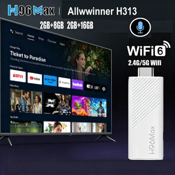 H96 MAX Android TV Stick Allwinner H313 mit 2,4G Wifi 5G Wifi6 Dual Marke 8GB 16GB 4K 3D HDR Goole