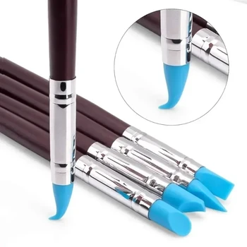 Silikon Ton Sculpting Werkzeuge für Pinsel Modellierung Punktierung Nail art Keramik Clays Werkzeug (5 Stück)