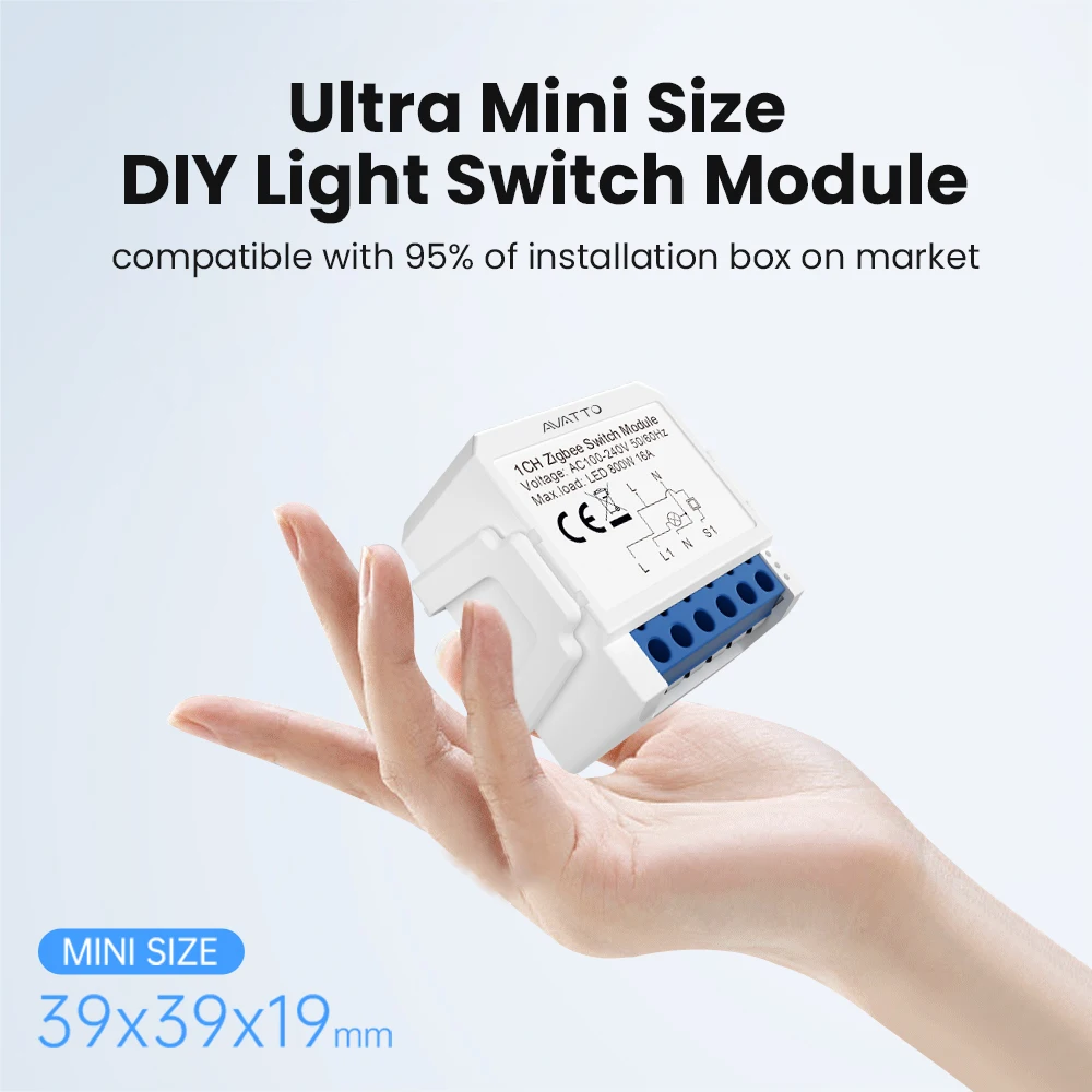 AVATTO ZigBee Tuya 1/2/3/4 Gang Mini Smart Switch DIY Licht – Bild 2