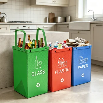 Separate Recycling-Abfallsäcke, wiederverwendbare wasserdichte Abfallbehälter für Küche, Büro, Zuhause